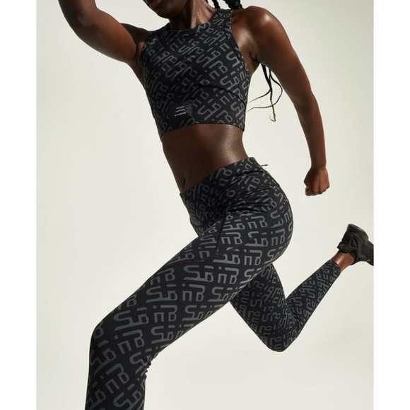 Halle Berry Sweaty Betty the re-spin edit Jinx power workout black grey leggings - Picture 12 of 12